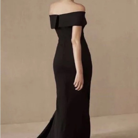 Anthropologie BHLDN Delice Off-the-Shoulder Crepe Dress Size 14 - Picture 3 of 12